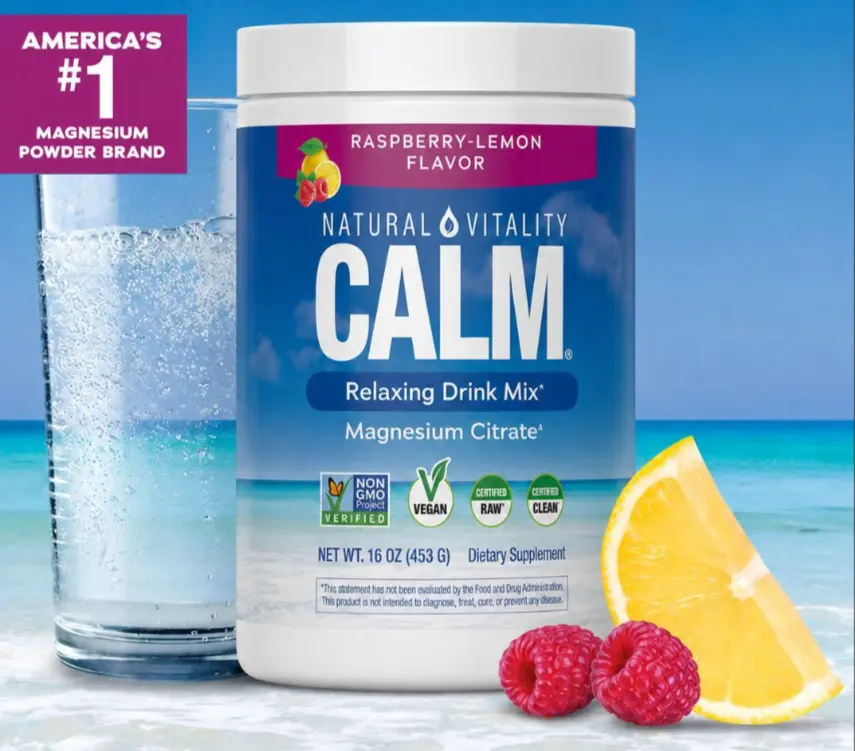 MaxCalm Relaxing Drink Mix - Anti Stress Drink Mix - With Ionic Magnesium Citrate + Glycinate - Raspberry Lemon Flavor - 16 oz (453 g) - 113 Servings