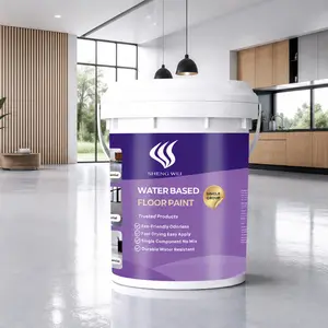 SHENGWEI Water-Based Floor Paint Kit, Matte Finish Anti-Slip Concrete Coating, Durable & Odorless Garage Floor Paint for Basements, Showrooms, Workshops