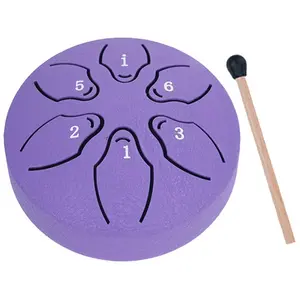 Easy Play Steel Tongue Drum, 3 Inch 6 Note Mini Handpan Drum for Meditation, Relaxing Music, Garden and Outdoor Use, Adult Gift Instrument