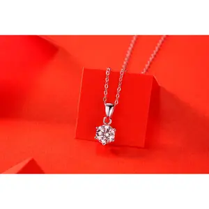 Breeze Dance - Affordable Diamond Jewelry Necklace Pendant Set With 1-carat, 2-carat And 3-carat Moissan Diamonds, S925 Sterling Silver And Platinum-plated. Fashionable And Trendy Jewelry.