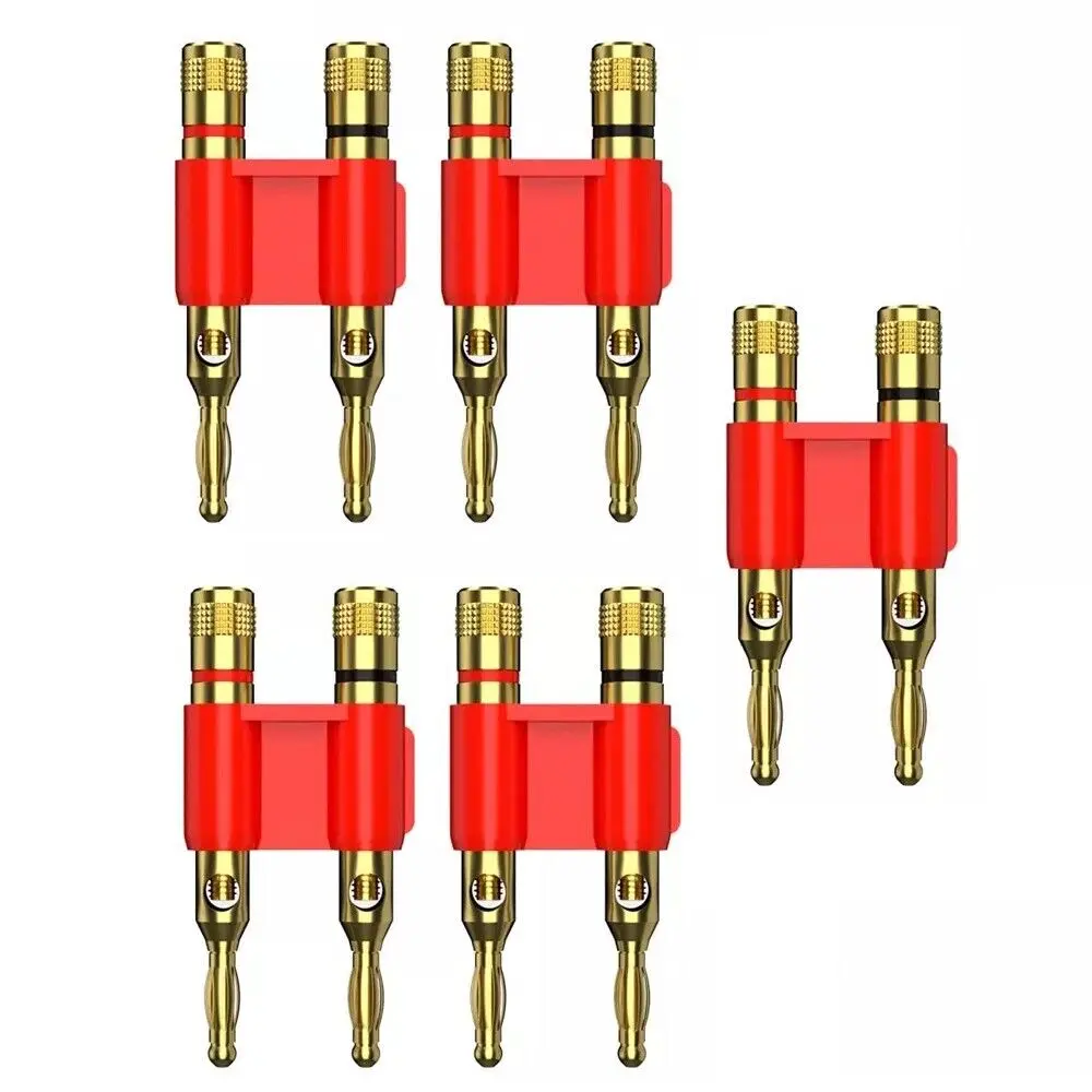 4mm Screw Dual Banana Plug Speaker Cable Amplifier Connector Gold Plated
