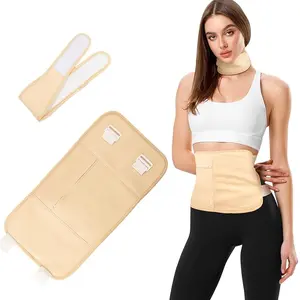 Castor Oil Pack Wrap Reusable Castor Oil Pack Kit with Adjustable Elastic Strap Machine Washable Anti Oil Leak Shapewear Compression Binder for Women's Waist and Neck Set Womenswear   (Velcro set)