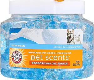 Pets Air Care Pet Scents Deodorizing Gel Beads in Fresh Breeze | 12 oz Pet Odor Neutralizing Gel Beads with Baking Soda | Air Freshener Beads for Pet Odor Elimination (FF12689)