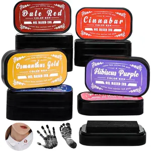 Large Oil Ink Pads for  Washable Craft Ink  Pads,12 Color DIY Clear Embossing Ink Pad for Clothes, Footprint Handprint,Rubber , Paper, Scrapbooking,  for  and Adult