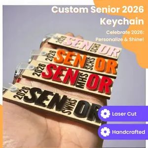 Personalized Senior 2026 Keychain - Acrylic Laser Cut Customizable Graduation Gift for Backpacks & Lanyards