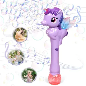 004-P   Bubble Wands for Kids Toys Ages 3 4 5 6 7 8 Year Old Girl: Unicorn Toys Princess Wand, Toddler Girl Toys Age 3 4-5 6 Years Old, Outdoor Party Birthday Gifts for 3 4 5 Year Old Girl, Purple