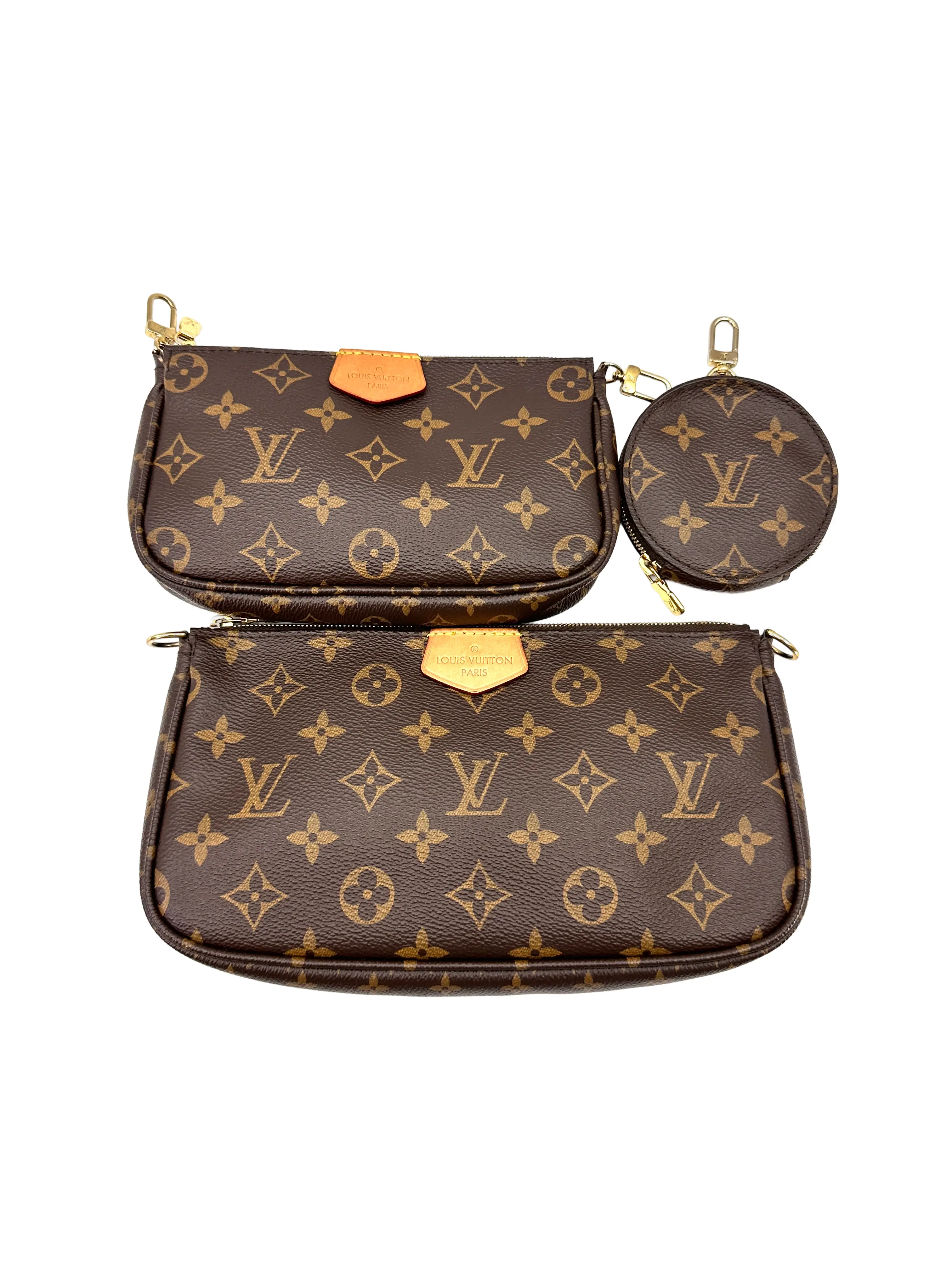 Pre-owned Louis Vuitton leather Crossbody Bags Brown Monogram Canvas Multi Pochette Accessoires 0624 LV3125