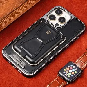 Compatible with iPhone 15 Pro Max /15 Pro/14 Pro Max /14 Pro/13 Pro Max/13 Pro/12 Pro Max/12 Pro case for women,Business leather card case magnetic holder