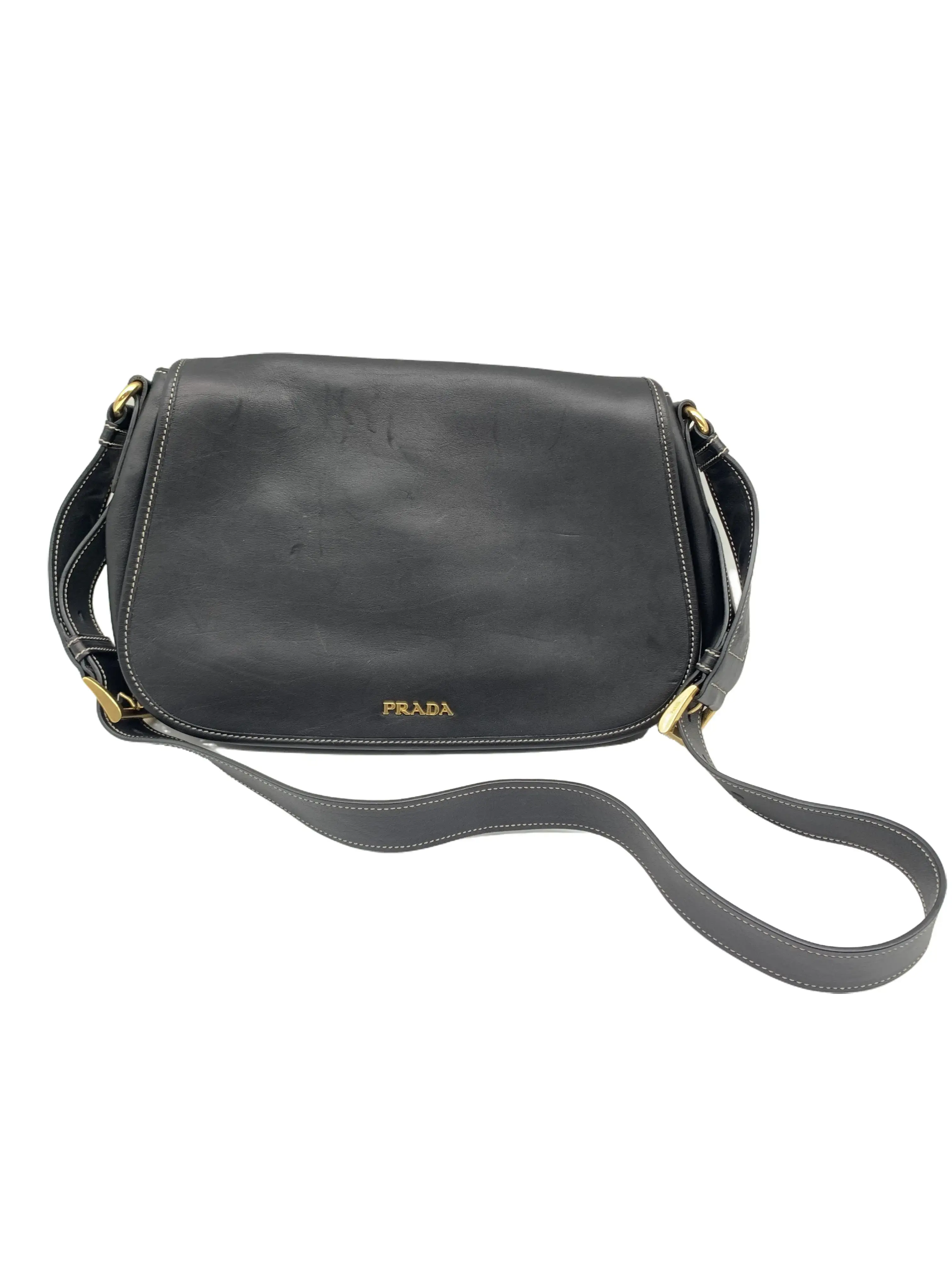 Pre-owned PRADA Black Leather Shoulder Bag/AR07202237/2237