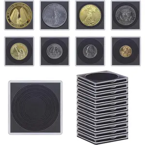 20 Pcs Clear Coin Collection Holders with Sponges 43mm Coin Capsules Morgan Silver Dollar Coin Snap Holder Protectors for Collectors 8 Adjustable Diameters: 19/21.5/24.5/27/31/33/38/40mm