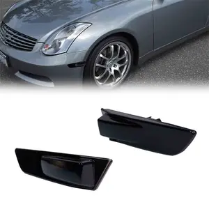 Smoked Lens Front Bumper Side Marker Light Housings For Infiniti G35 Coupe 2003 2004 2005 2006 2007 Replace OEM IN2551108 26185-AL520