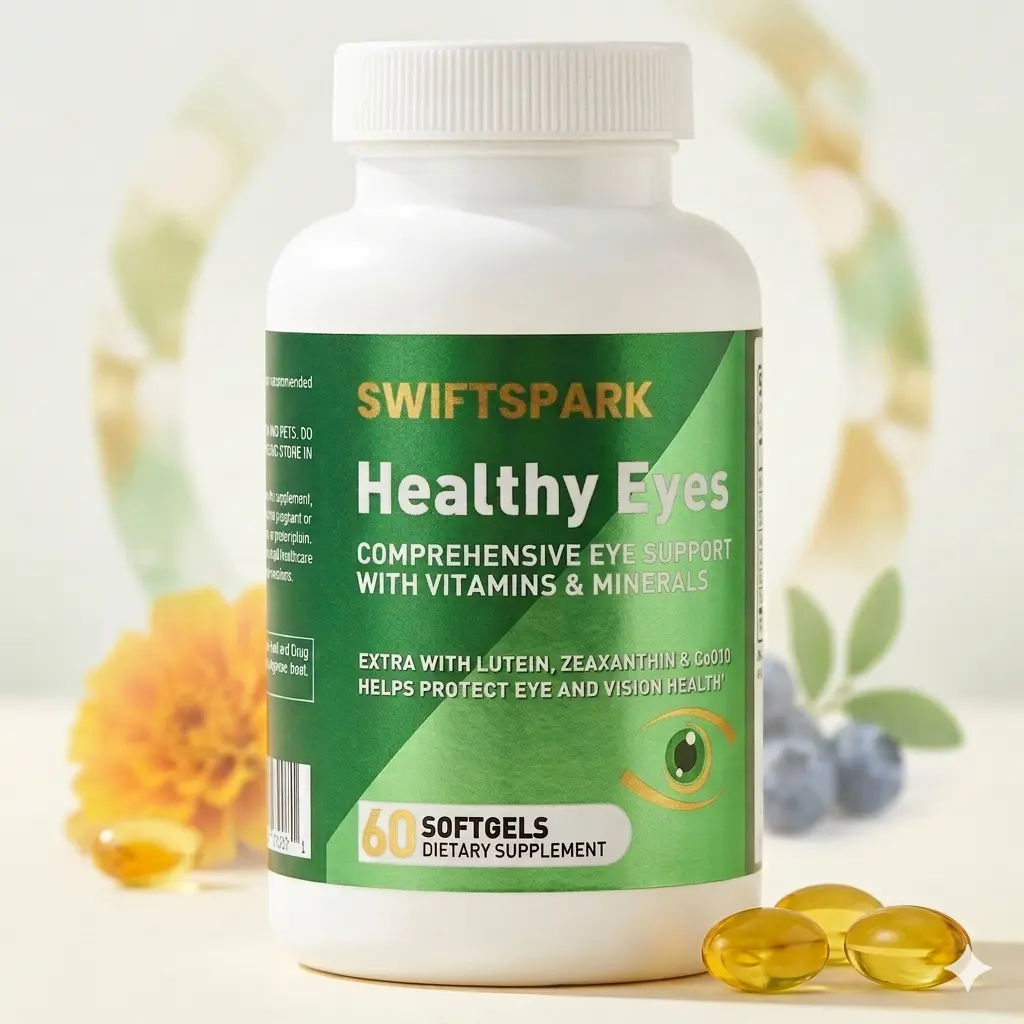 Healthy Eyes Softgels for Adults, Eye Health Support Supplement with Lutein, Zeaxanthin, Vitamin C, Vitamin E & Zinc, 60 Count Vision Support Daily Wellness Softgels