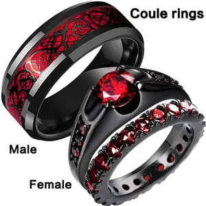 Crystal Diamond Ring European American Popular Ladies Pair Ring for Men and Women Elegant Design Couple Hand Jewelry Size 5-13