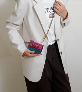 Mini Magnetic Crossbody Chain Bag, Small Shoulder Purse with Letter Flap, Multi-Color Casual Style Handbag, All-Season Versatile Bag for Daily Use