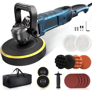 Buffer Polisher, 6 Inch/7 Inch 1600W Rotary  Buffer Polisher Waxer, 7 Variable Speed 1000-3500 RPM, Detachable Handle for , Boat Sanding, Polishing, Waxing