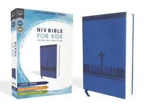 USED-Niv, Bible for Kids, Large Print, Leathersoft, Blue, Red Letter, Comfort Print: Thinline Edition by Zondervan (Leather Bound)