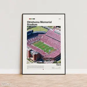 Oklahoma Sooners Stadium Art Print: NCAA Football Fan Gift