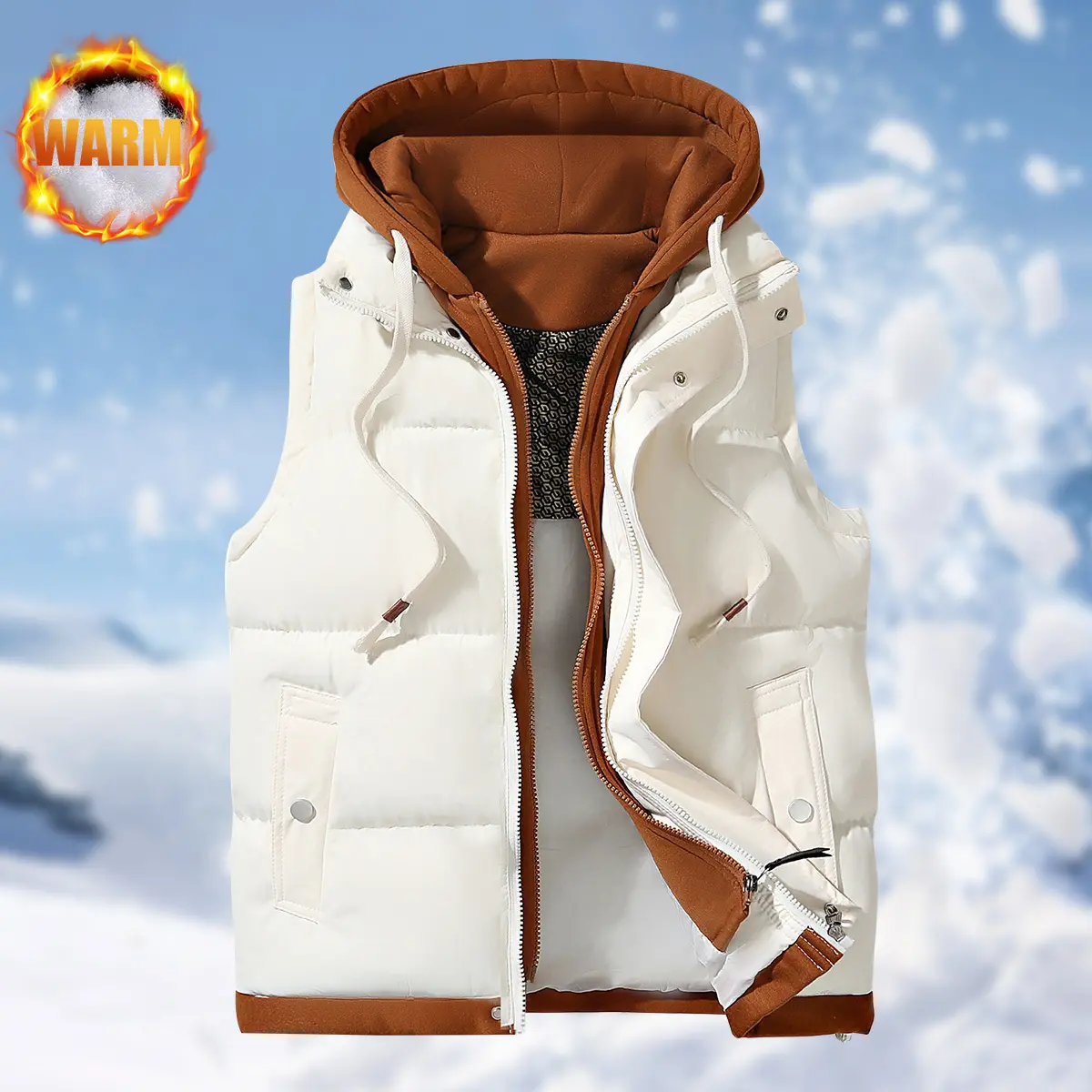 Men's hooded zipper pullover jacket - Full zipper winter coat, warm, casual outerwear, machine washable and windproof, suitable for autumn and winter, multi-functional jacket or pullover (without bulkiness), men's jacket