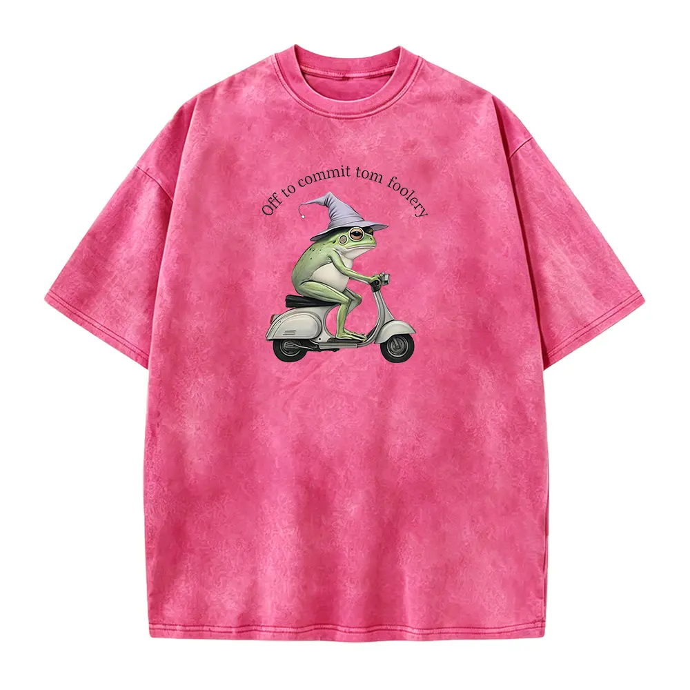 Off to Commit Tom Foolery Frog T-shirt, Funny Weirdcore Sayings Unique Tshirt Tee Adults Men Women Meme Graphic Sarcastic