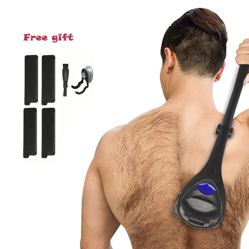 2.0 Elite Men Painless Back Shaver DIY back Hair Remover for Men Epilator Shaver Back Face Long Handle Portable Foldable Shaver Anti-Nick Body Trimmer Father's day Gift  bf Birthday Gift