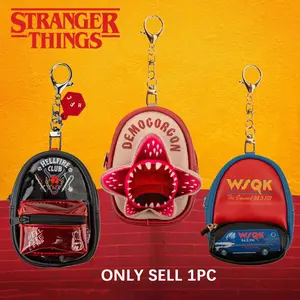 Official Netflix Stranger Things Mini Backpack Keychain Coin Purse Bag Charm | Hellfire Club Demogorgon Dustin’s Thinking Cap | Viral 80s Retro Collectible Pouch | Perfect Fan Gift & Stocking Stuffer | Limited Edition Fan Favorites
