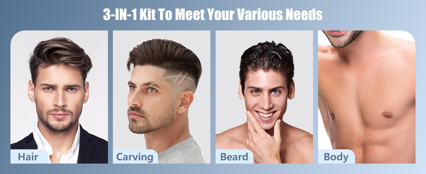 Professional Hair Clippers and Trimmer Set for Men, Beard Trimmer & Foil Shaver Kit, Cordless Mens Clippers and Grooming Kit for Hair Cutting, Beard Styling, Home, Barber