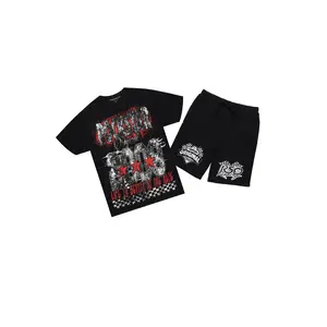 Racing Grung Black Graphic T-Shirt Short Set