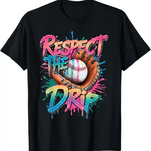 100 Percent Cotton Baseball Style Ice Cream Drip Youth Respect The Drip T Shirt