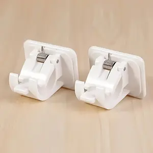 2pcs Self-Adhesive Universal Rod Holder, No Drilling Wall Mount Adhesive, Curtain Hook Shower Pole Bathrobe Towel Hanger, Stable Non-Drop, Self Adhesive Hooks