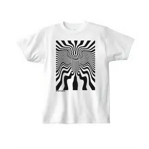 Men's streetwear with surreal and psychedelic elements Graphic T-Shirt - Short Sleeve Crew Neck Regular Fit Casual Wear | Soft & Breathable Fabric, Durable Print, Everyday Comfort, Machine Washable, abstract optical art urban art inspired, featuring a