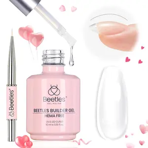 Beetles Hema Free Builder Gel for Nails 7 in 1 Nail Builder Strengthener Gel Clear Color Builder Extension Nail Gel for Holiday Nail Art Design for Girls Polish Cutics  #TikTokShopBacktoSchool