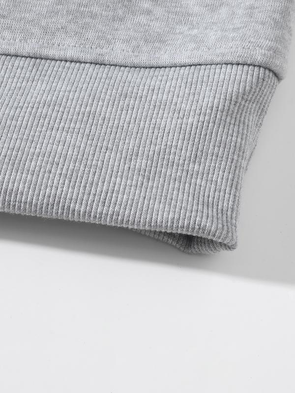 Men's Plain Two-Piece Sweatsuit Set, Fitted Casual Hoodie & Drawstring Pants, Thick Fabric for Fall/Winter, Everyday Wear Essentials Outfit Outdoor