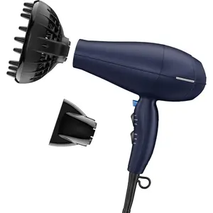 INFINITIPRO BY Hair Dryer with Innovative Diffuser |   Enhances Curls and Waves while Reducing Frizz |   Dark Blue |   Packaging May Vary