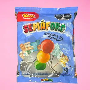 Vero Semaforo, 40-Pack, Strawberry Pineapple and Lemon Flavored, Lollipop Candy, Mexican Candy Dulces Mexicanos Sweet Fruity Sucker Candies