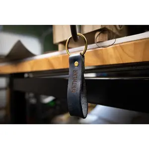 Leather Keychain - Navy Blue Minerva