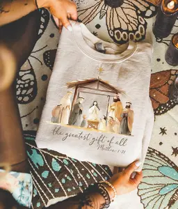The Greatest Gift Of All Shirt - Nativity Scene Christmas Religious Tee, Fashion Cotton, Full Colors, Full Sizes, For Men, For Women