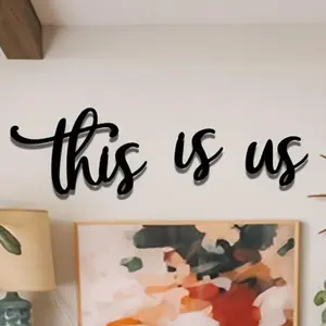 This Is Us Letter Pattern Metal Sign, 1 Count Modern Simple Artistic Wall Art, Wall Decor, Modern Home Decoration for Home Living Room Bedroom Study Room, Ornaments