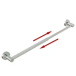 Adjustable Towel Bar – 304 Stainless Steel Wall-Mounted Towel Holder, 11.8"–22.6", Rustproof Bathroom Rack, Silver