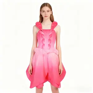 Halloween Fairy Elf Cosplay Costume for Adults & Kids Pink Petal Flower Fairy Dress with Adjustable Straps for Cosplay Performances Themed Parties Women's Birthday Clothes Womenswear Flat