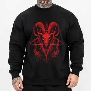 New Dark Style - Unisex T-Shirt Sweatshirt Hoodie, Dark Gothic Fashion, Casual Streetwear, Demons, Digital Printed Outdoor Baphomet