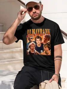 JJ Maybank 2026 new model Black/White Tee Stylish & Comfortable Loose Crew Neck Short Sleeve T-shirts Versatile On Trend Eye Catching Printed Graphic Casual Tee for Daily Wear Outings & Leisure