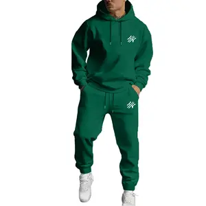 Statement Men's Hoodie and Jogger Matching Set with Eye-Catching All-Over Printed Pattern for a Standout Athletic Leisure Vibe