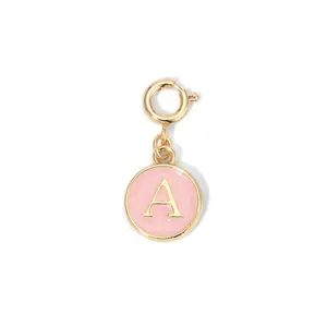 Pink Enamel Initial Charms A to Z