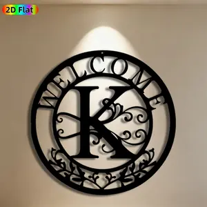 1pc Monogram K Metal Wall Art, Elegant Monogram K Statue Mural, Ideal Gift for New Year, Christmas, Monogram Decor Enthusiasts, Rust-Resistant Metal Wall Decor Wall Sculptures, Perfect for Living Room Walls & Garden Fence, Personalized Home Decor Accent