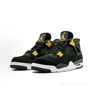 Luxurious Mid-Top Retro Basketball Shoes for Men, Black and Gold