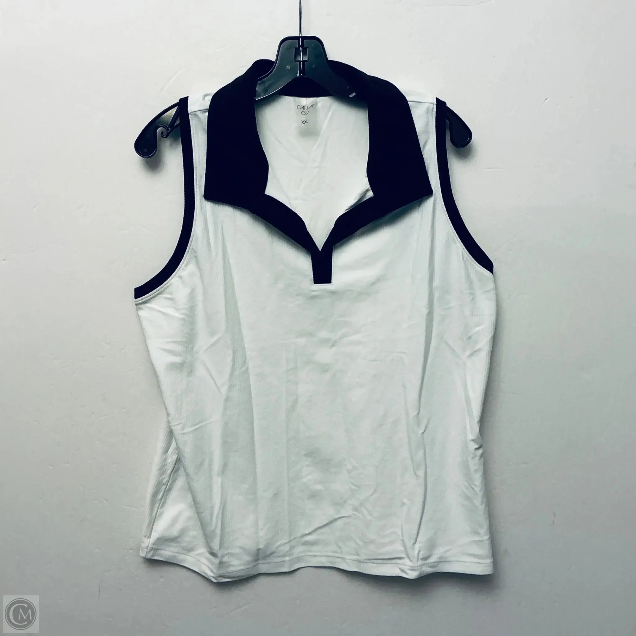 Top Sleeveless By Calia In Black & White, Size: Xxl