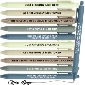 10 pcs Fun Office Lingo Pens with Hilarious Quotes, Personalized Funny Pens, Unique Pens for Daily Use, Humorous Gift with Smooth Writing - Perfect for Office Fun, Desk Decor, and Friends Gifting (Office Lingo)