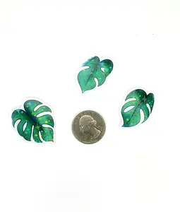 Holographic Monstera Leaf Sticker Trio
