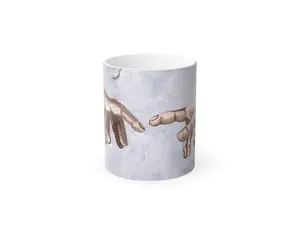 Magic Adam And God Color Morphing Mug, 11oz Ceramic Cup Drinkware Glossy Sturdy Coffee
