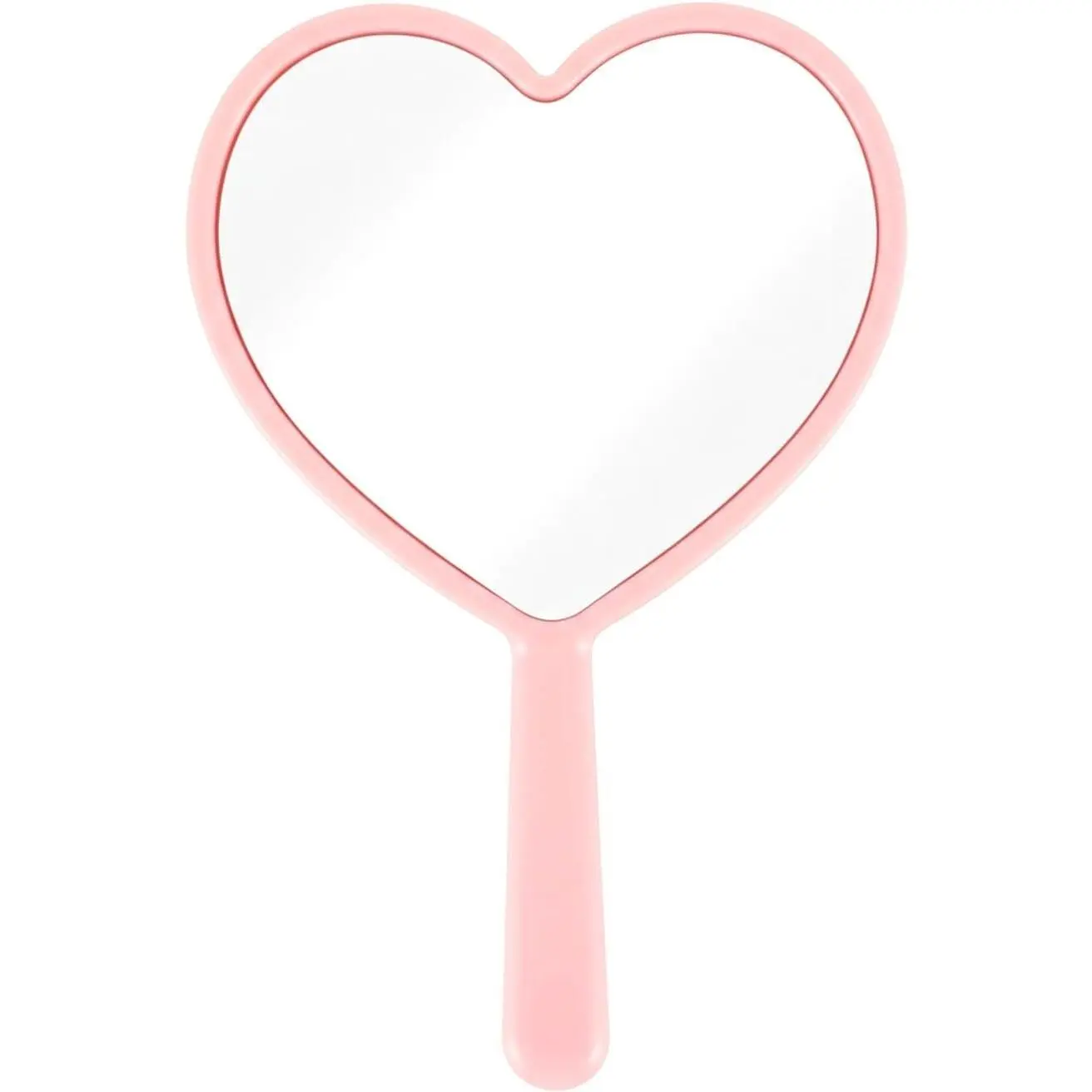 Heart Shaped Handheld Cosmetic Mirrors Lash Mirror Handheld Portable Mini Travel Makeup Mirrors with Handle for Women